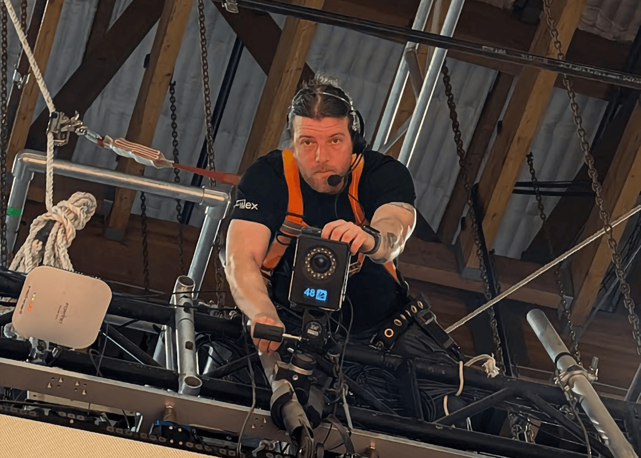 OriginTrak production services on a virtual production stage